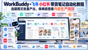 WorkBuddy+飞书小红书带货笔记自动化教程,选题图文批量产出,保姆级搭建内容生产闭环【文档】-网赚资源网