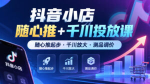 抖音小店随心推+千川投放课,随心推起步·千川放大·测品调价(更新)-网赚资源网