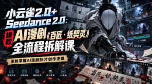 小云雀2.0+Seedance 2.0:爆款AI漫剧《百匠・纸契灵》全流程拆解课,系统掌握AI漫剧短片创作逻辑-网赚资源网