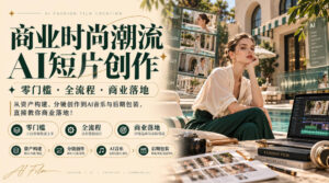 商业时尚潮流AI短片创作｜零门槛・全流程・商业落地，从资产构建、分镜创作到AI音乐与后期包装，直接教你商业落地！-网赚资源网
