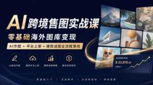 AI跨境售图实战课,零基础海外图库变现,AI作图+平台上架+爆款选图全流程落地-网赚资源网