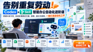 告别重复劳动!Codex+Skill智能办公自动化进阶课|搭建AI实习生,自动处理搞定文案、表格、演示文稿等,一键打造自动化工作-网赚资源网