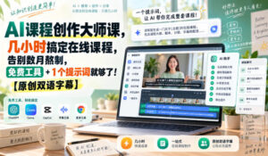 AI课程创作大师课,几小时搞定在线课程,告别数月熬制,免费工具+1个提示词就够了!【原创双语字幕】-网赚资源网