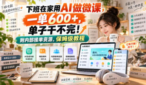 下班在家用AI做微课,一单600+,单子干不完!附内部接单资源,保姆级教程【揭秘】-网赚资源网