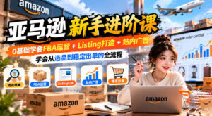 亚马逊新手进阶课,0基础学会FBA运营+Listing打造+站内广告,学会从选品到稳定出单的全流程-网赚资源网
