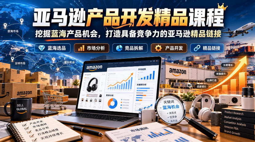 亚马逊产品开发精品课程，挖掘蓝海产品机会，打造具备竞争力的亚马逊精品链接
