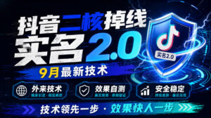 抖音二核掉线十名2.0，9月最新技术，外来技术，效果自测-网赚资源网