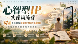 心智型IP实操训练营|14天身心灵赛道短视频IP打造与引流变现,把短视频流量变成持续成交-网赚资源网
