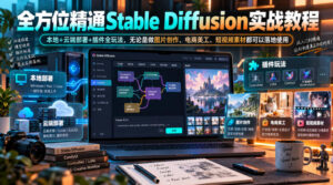 全方位精通Stable Diffusion实战教程|本地+云端部署+插件全玩法,无论是做图片创作、电商美工、短视频素材都可以落地使用-网赚资源网