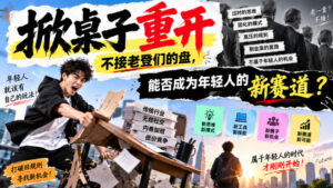 某公众号付费文章：掀桌子重开，不接老登们的盘，能否成为年轻人的新赛道？-网赚资源网