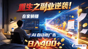 重生之副业逆袭!在家躺赚AI自动跑广告日入400+,无需人工操作【揭秘】-网赚资源网