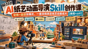 AI纸艺动画导演Skill创作课|定格+连续双模式,一套流程搞定纸艺动画成片【教程+skill】-网赚资源网