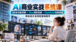AI商业实战系统课｜SD全功能深耕+Flux高阶实操+Comfyui流程搭建，商业设计全项目落地教学-网赚资源网