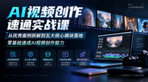 AI视频创作速通实战课｜从优秀案例拆解到五大核心模块落地，零基础速成AI视频创作能力-网赚资源网