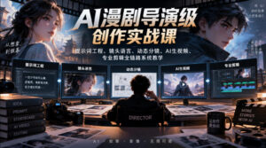 AI漫剧导演级创作实战课｜提示词工程、镜头语言、动态分镜、AI生视频、专业剪辑全链路系统教学-网赚资源网