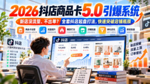 2026抖店商品卡5.0引爆店铺流量,新店没流量、不出单?全套抖店起盘打法,快速突破店铺瓶颈-网赚资源网